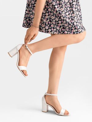 Imagen 2 del producto Sandalia Casual Taco Alto Blanca Mujer Weide GH80