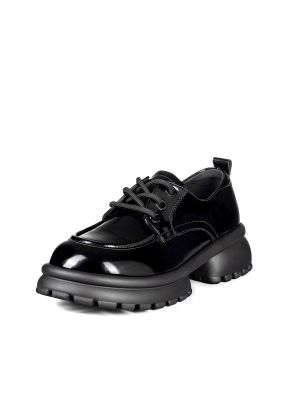Mocasin Negro Charol Escolar Cordones Mujer Weide YL81