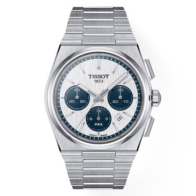 Reloj Tissot PRX 42mm Chrono Acero Blanco