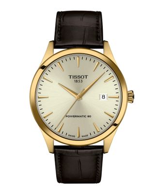 Reloj Tissot Classic Dream Automático Cuero Dorado