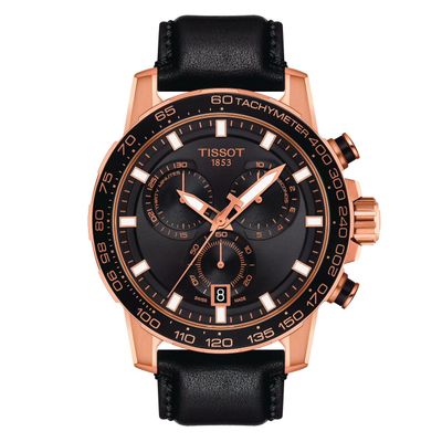 Reloj Tissot Supersport Chrono Negro Oro Rosa
