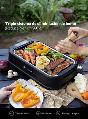 Imagen 2 del producto Parrilla Electrica Smokeless Grill Master Negro Easyways