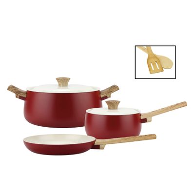 Imagen 2 del producto Batería de cocina de aluminio 7 Piezas Rojo Biela Fantuzzi