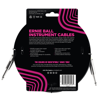 Imagen 2 del producto Cable de Instrumento Plug de 6 Metros Ernie Ball 6046