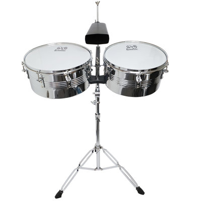 Timbales 13x14xH6.5'' plateada Tumbao
