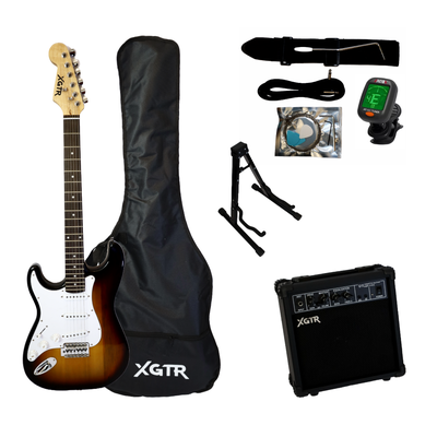 Pack Guitarra Eléctrica LeftHand Sunb. ST111, Amp 15w XGTR