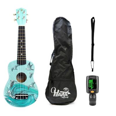 Pack Ukelele Soprano Hana Mar + Funda + Afinador + Correa