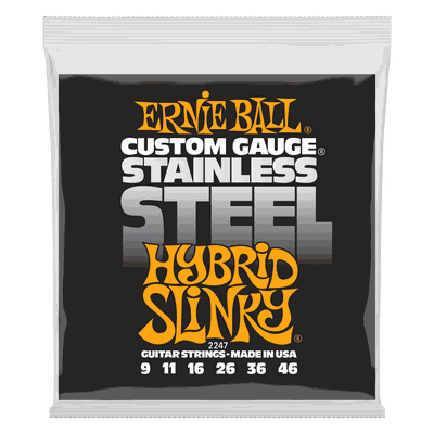 SET DE CUERDAS ERNIE  BALL HYBRID SLINKY INOXIDABLE 9 – 46