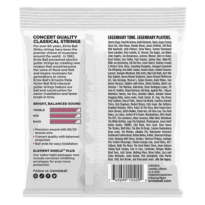Imagen 2 del producto Cuerdas Black / Gold Guitarra Clásica Ernesto Palla Ernie Ball 2409