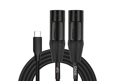 Cable USB-C a 2 XLR Macho 2M UY-C-390XE-2 Kirlin