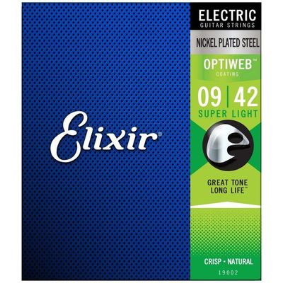 Set de Cuerdas Elixir Guitarra Eléctrica Acero Niquelado Super Light 09-42 19002