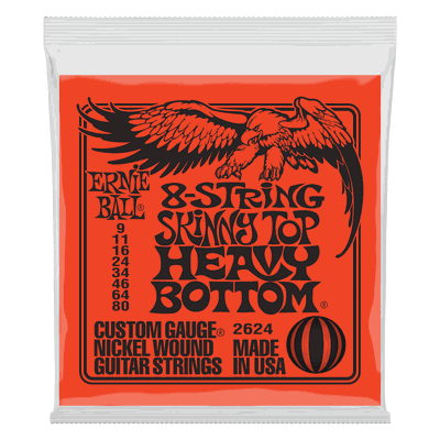 Cuerdas Guitarra Eléctrica de 8 Heavy Bottom Ernie Ball 9-80 2624