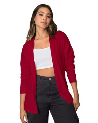 Leonisa Cárdigan largo con capucha y puños en la misma tela J2733 Rojo