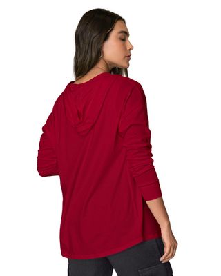 Imagen 2 del producto Leonisa Cárdigan largo con capucha y puños en la misma tela J2733 Rojo