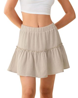 Leonisa Falda corta con elástico en cintura y bolero en ruedo J2980 Arena