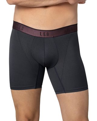 Leo Boxer Masculino 033354 Gris/Elastico Vino Metalizado