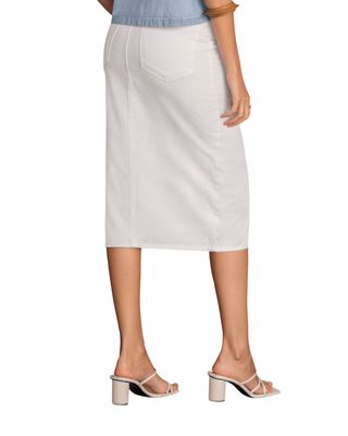 Imagen 2 del producto Leonisa Falda midi con abertura en frente y bolsillos funcionales en frente y posterior J2731 Blanco