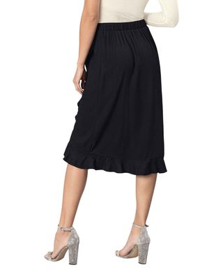 Imagen 2 del producto Leonisa Falda midi con boleros decorativos en frente F6722 Negro