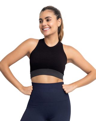 Imagen 2 del producto Leonisa Ropa Deportiva Top 195403 Estampado Animal Print Gris