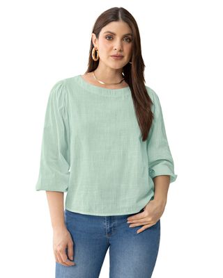 Imagen 1 del producto Leonisa Blusa manga 3/4 con efecto volumen F6750S Menta