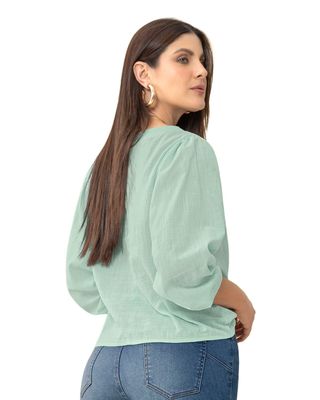 Imagen 2 del producto Leonisa Blusa manga 3/4 con efecto volumen F6750S Menta