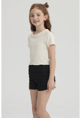 Imagen 2 del producto Polera Niña Lisa Textura Blanco