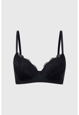 Sostén Mujer Copa Soft Encaje Superior Negro