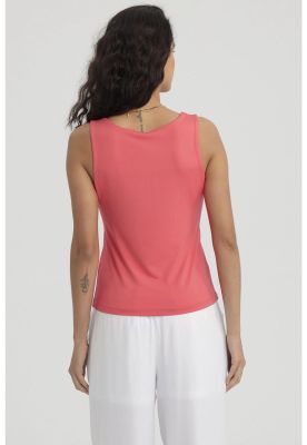 Imagen 2 del producto Polera Mujer Lisa Doble Capa Naranjo Oscuro