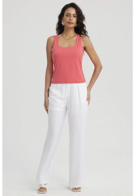 Imagen 1 del producto Polera Mujer Lisa Doble Capa Naranjo Oscuro