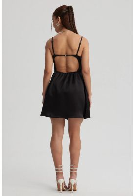 Imagen 2 del producto Vestido Mujer Mini Satín Negro