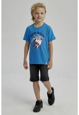 Polera Niño Puff Print Delantero Azul Claro