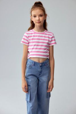 Polera Niña Argolla Costado Rosado