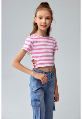 Imagen 2 del producto Polera Niña Argolla Costado Rosado