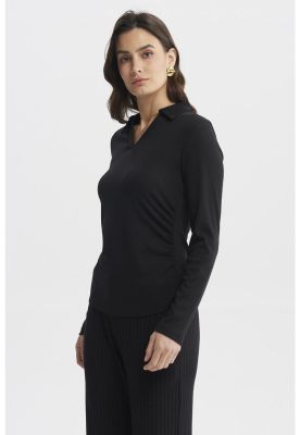 Imagen 2 del producto Polera Mujer Cuello Camisero Negro - ll