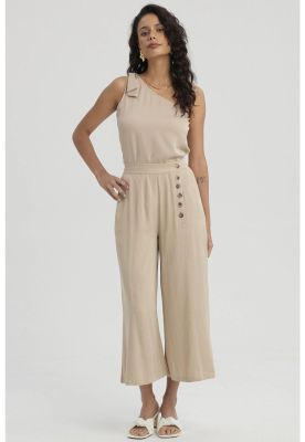 Imagen 2 del producto Pantalón Mujer Botones Costados Crudo