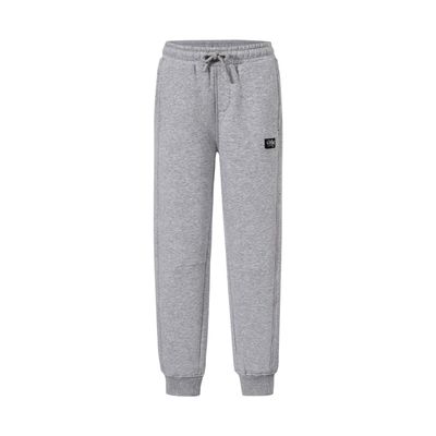 Pantalón Buzo Niño Jogger Corte Lateral Gris Melange