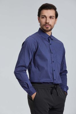 Camisa Hombre Print Azul