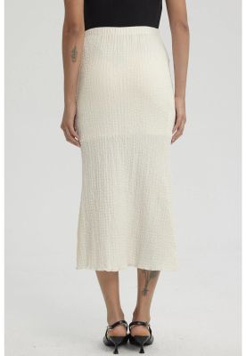 Imagen 2 del producto Falda Mujer Larga Pretina Elasticada Con Textura Crema