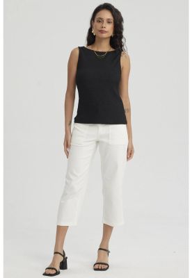 Polera Mujer Con Bote Textura Negro