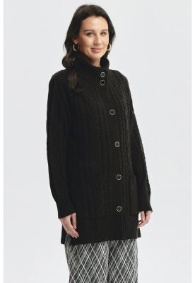 Imagen 2 del producto Sweater Mujer Largo Con Botón Negro