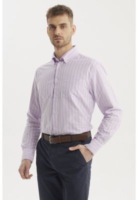 Imagen 2 del producto Camisa Hombre Rayas Premium Lila