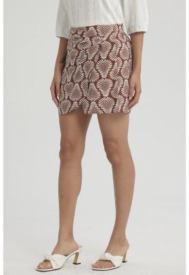 Imagen 2 del producto Falda Mujer Delantero Cruzado Full Print Café