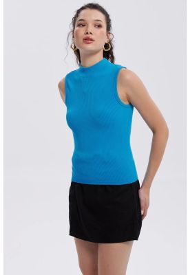 Imagen 2 del producto Polera Mujer Rib Azul Claro