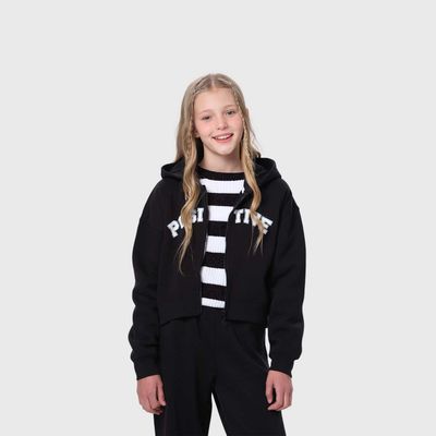 Imagen 2 del producto Polerón Niña Print Full Zipper Negro