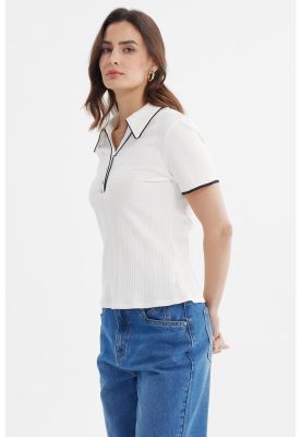 Imagen 2 del producto Polera Mujer Medio Cierre Crudo