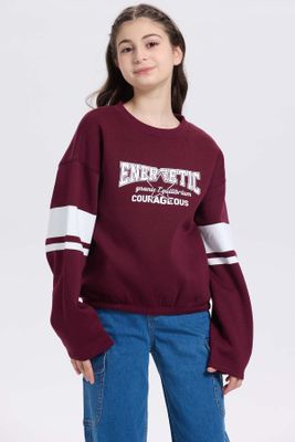 Imagen 2 del producto Polerón Niña Print Posicional Burdeo