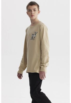 Imagen 2 del producto Polera Niño Teen Print Con Puño Beige