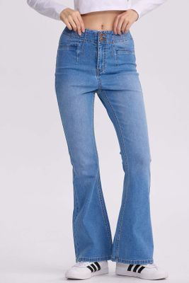 Imagen 2 del producto Jeans Mujer Flare Costura Azul Claro