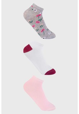 Calceta Deportiva Mujer Tripack Palo Rosa