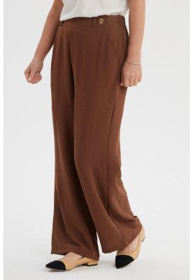 Imagen 2 del producto Pantalón Mujer Crep Botones Café